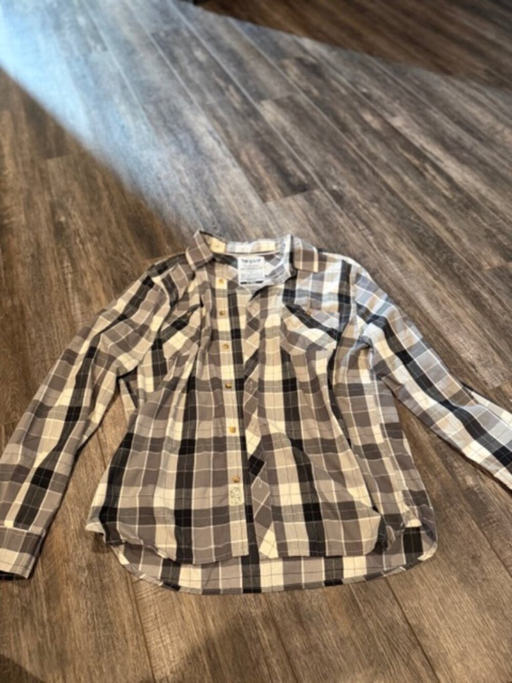 Levi Strauss XL Long Sleeve Mens Shirt Black/Grey/White